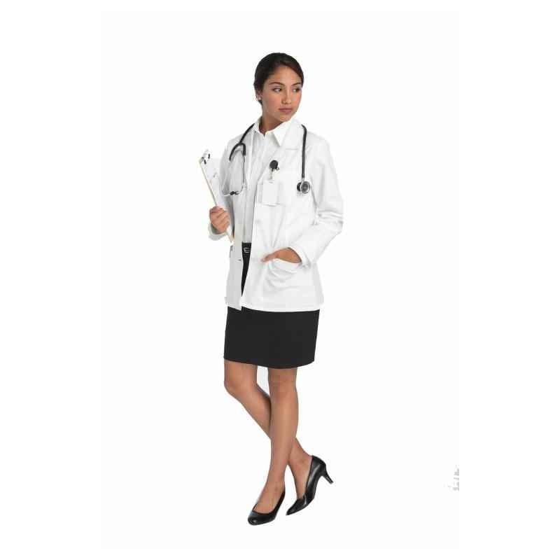 Dickies 844 White Full Sleeve Lab Coat for Women, Size: S