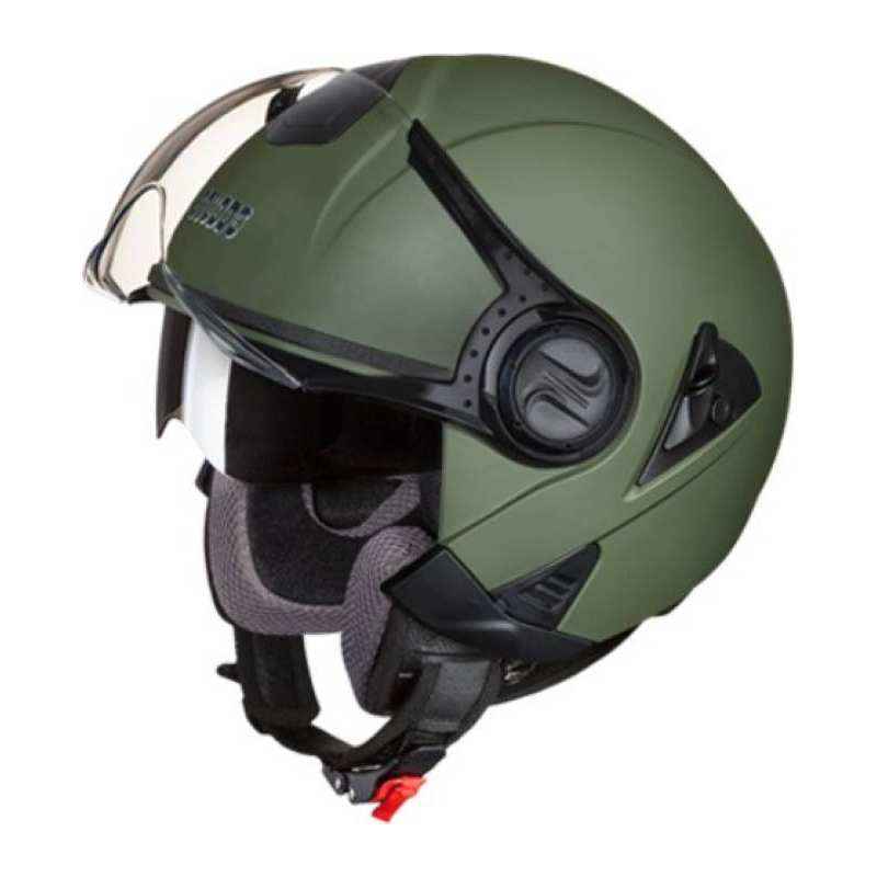 Studds Downtown Motorsports Military Green Open Face Helmet, Size (Large, 580 mm)