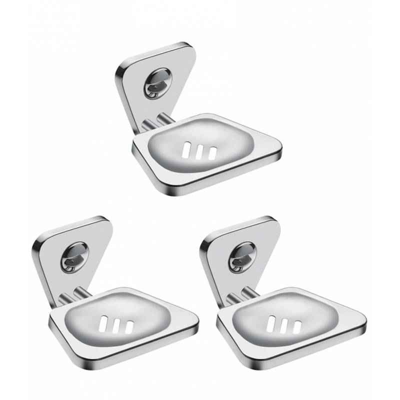 Abyss ABDY-0820 Glossy Finish Stainless Steel Soap Dish (Pack of 3)