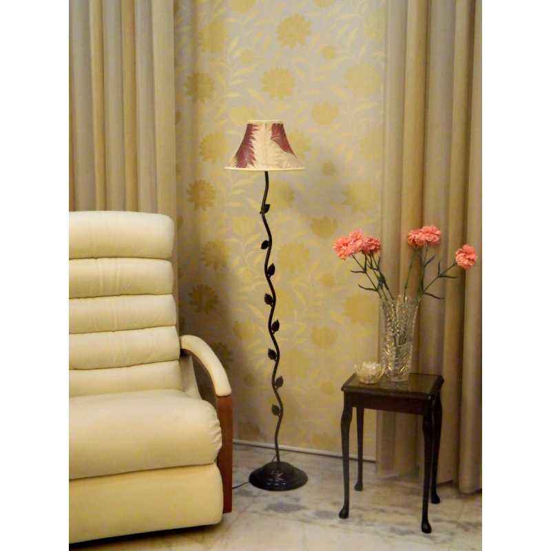 Tucasa Leaf Floor Lamp with Poly Silk Shade, LG-582, Weight: 1100 g