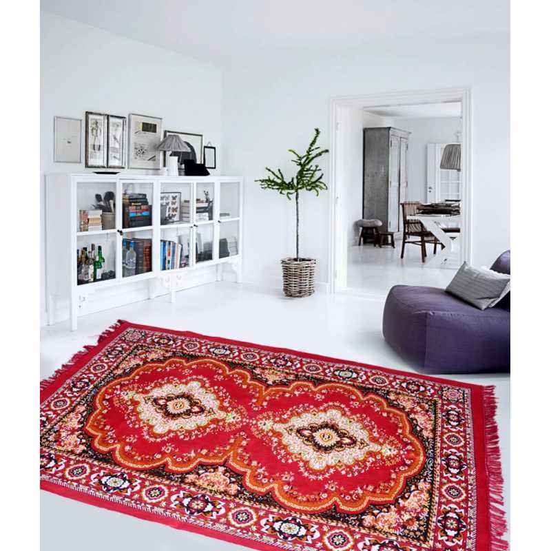 IWS Red 3 Layer Quilted Traditional Design Carpet, CRT121