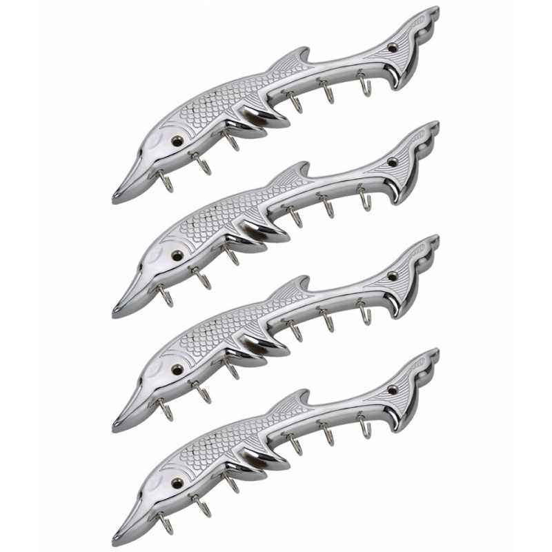 Doyours 4 Pieces Chrome Dolphin Design Key Hook Set, DY-0940