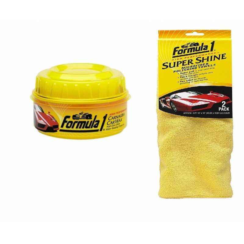 Formula 1 Combo of 230g Carnauba Paste Wax & Super Shine Microfiber Polishing Towel