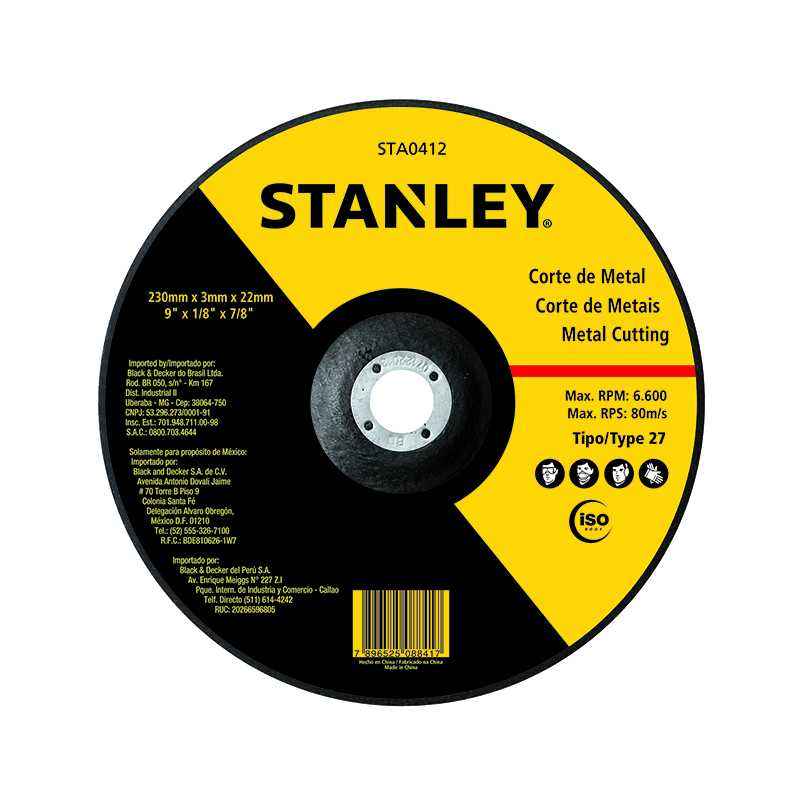 Stanley 180mm Metal Bonded Abrasives Cutting Wheel, STA0411 (Pack of 500)