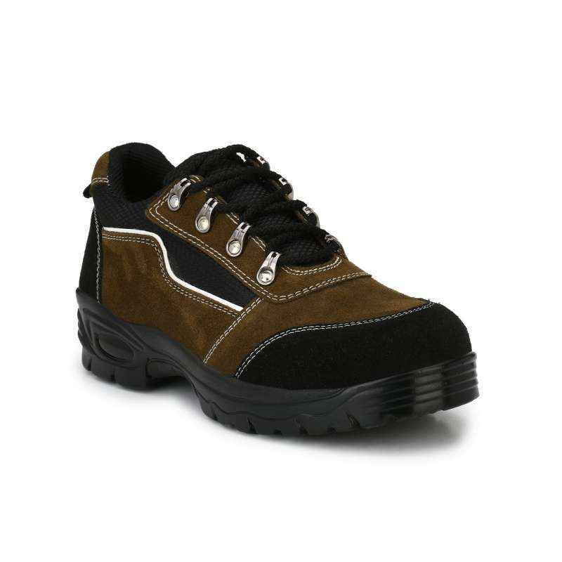 mBold R502 Steel Toe Black & Brown Safety Shoes, Size: 9