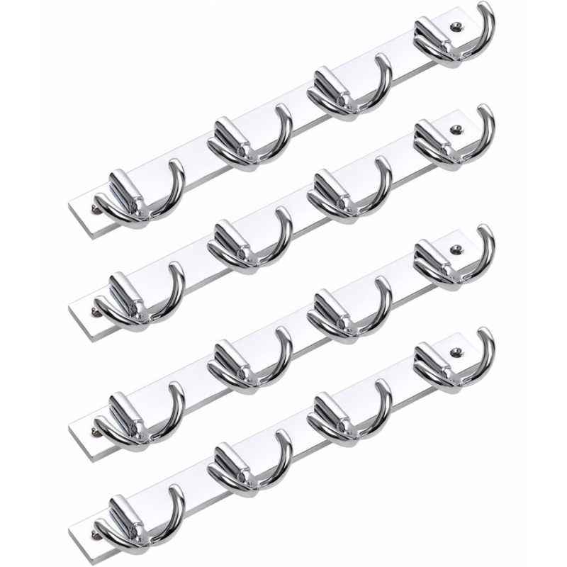 Abyss ABDY-0167 Chrome Stainless Steel Finish Butterfly Multipurpose Hooks (Pack of 4)