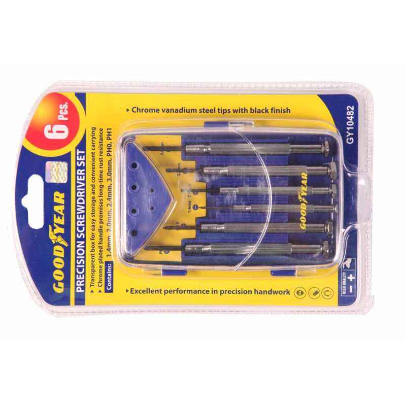 Goodyear Precision Screwdriver Set With Metal Handle, GY10482