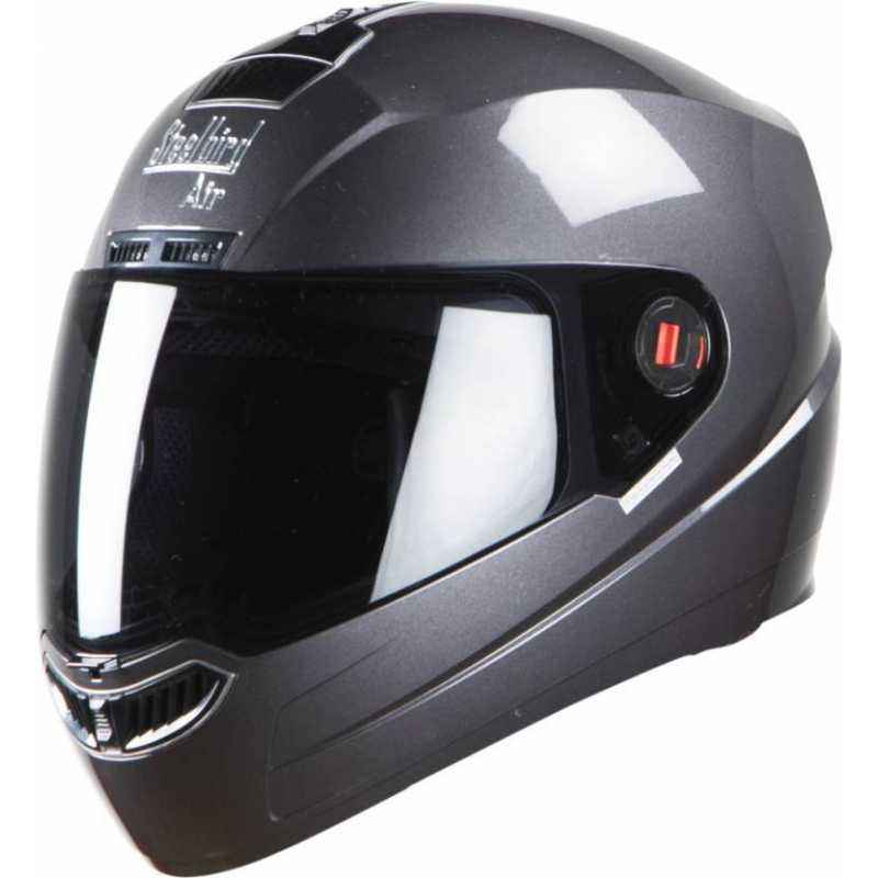 Steelbird SBA-1 Glossy Honda Gray Full Face Helmet, Size (Large, 600 mm)