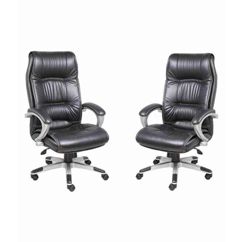 Mezonite High Back Leatherette Black Colour Office Chair (Pack of 2)