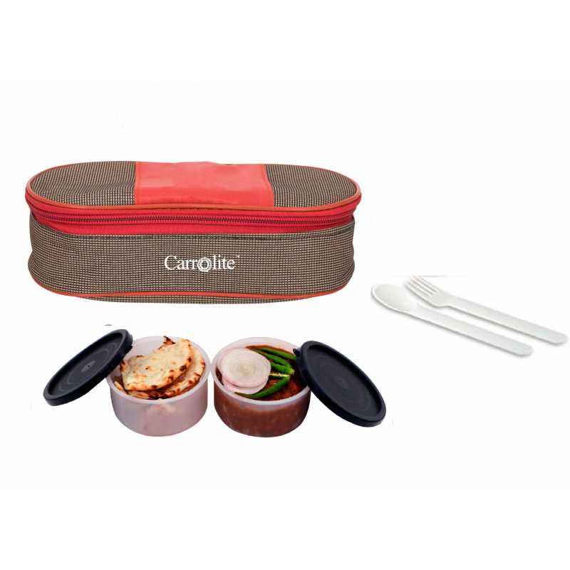 Carrolite 400ml Brown & Black Plastic Lunchbox, Black_P-14