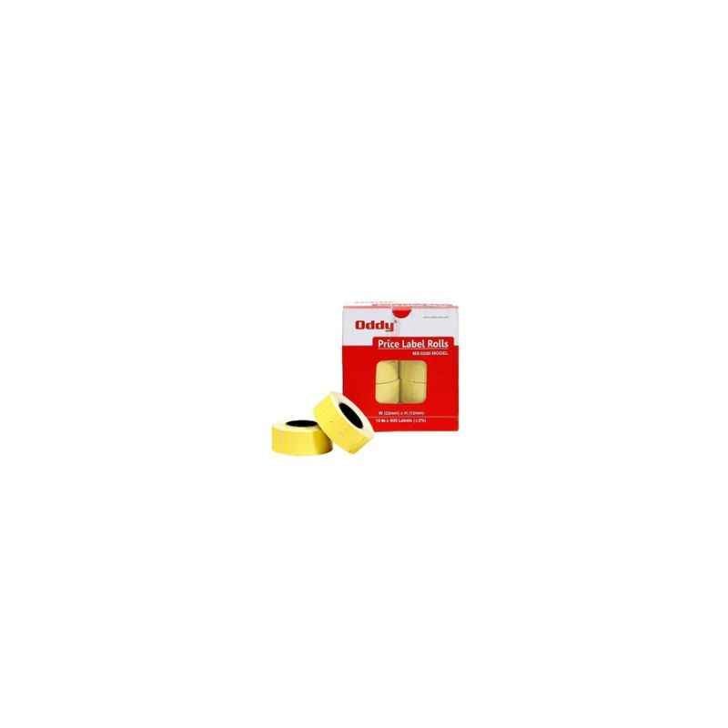 Oddy Yellow Plain Labels Roll, PLR - Y 600 (Pack of 3)
