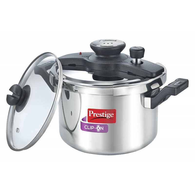 Prestige Clip on 5 Litre Stainless Steel Pressure Cooker, 25645