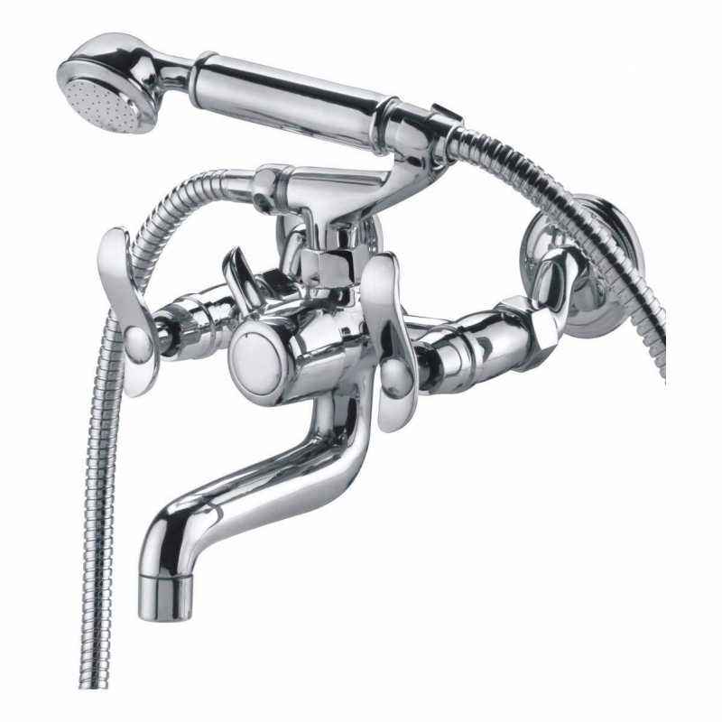 Riva Chrome Plated Wall Mixer with Tube, Shower & Flange, LC18