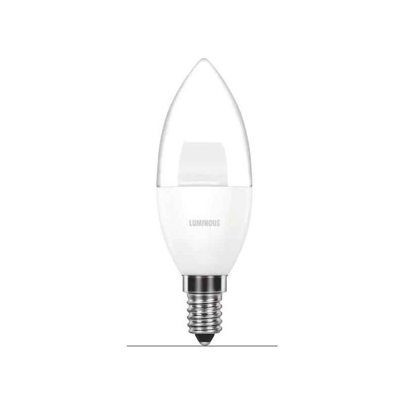 Luminous Viva Pro 5W E14 Warm White Candle Clear LED Bulb, TLM0PDE4CWW05 (Pack of 2)
