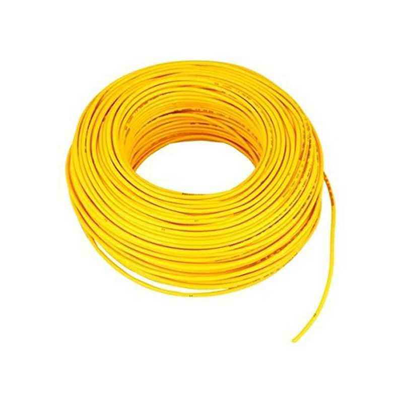 BCI 90m Yellow PVC Insulated Flexible Copper Conductor Unsheathed Cable, 6.0 Sqmm