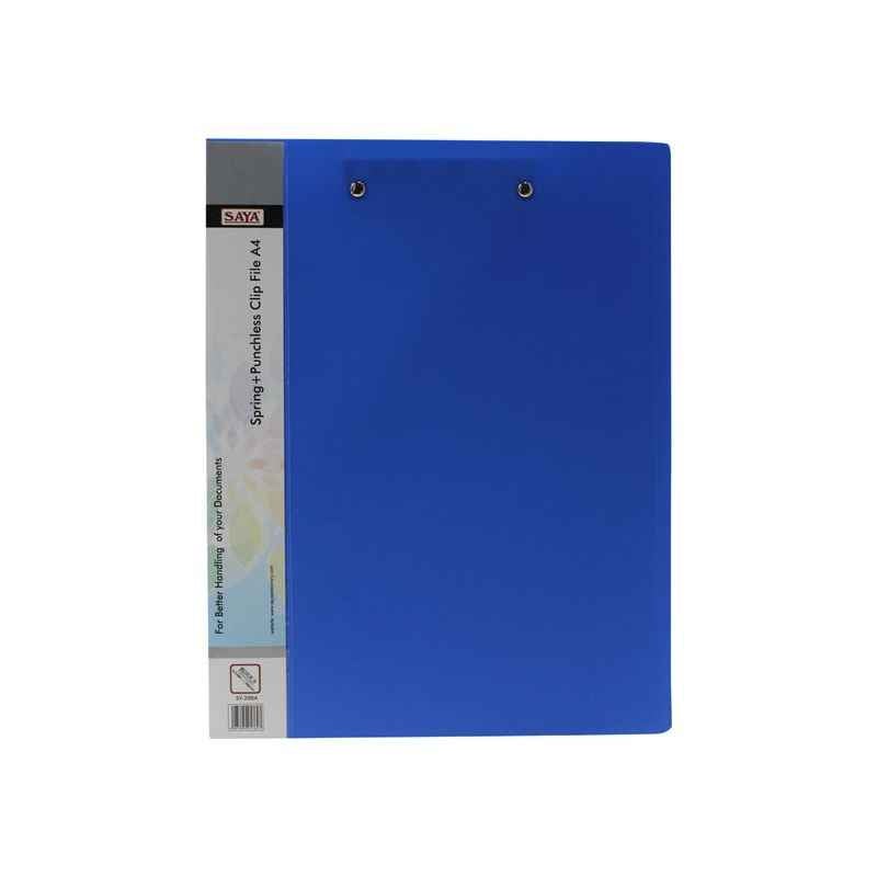 Saya SY208A Blue Spring And Punchless Clip File A4, Weight: 185 g (Pack of 3)