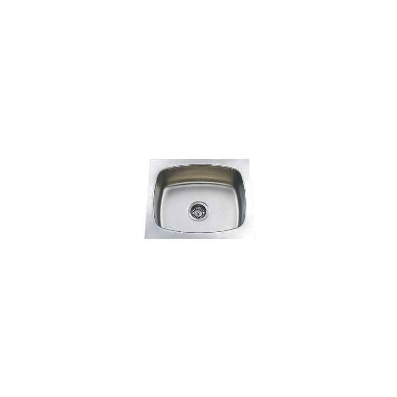 Jayna Crown CSB 02 Glossy Single Bowl Sink in 1.5 mm Thickness, Size: 20 x 17 in