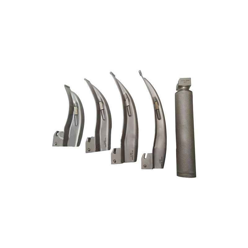 Shakuntla Laryngoscope Stainless Steel Set with Handle, Blade Size: 0, 1, 2 & 3