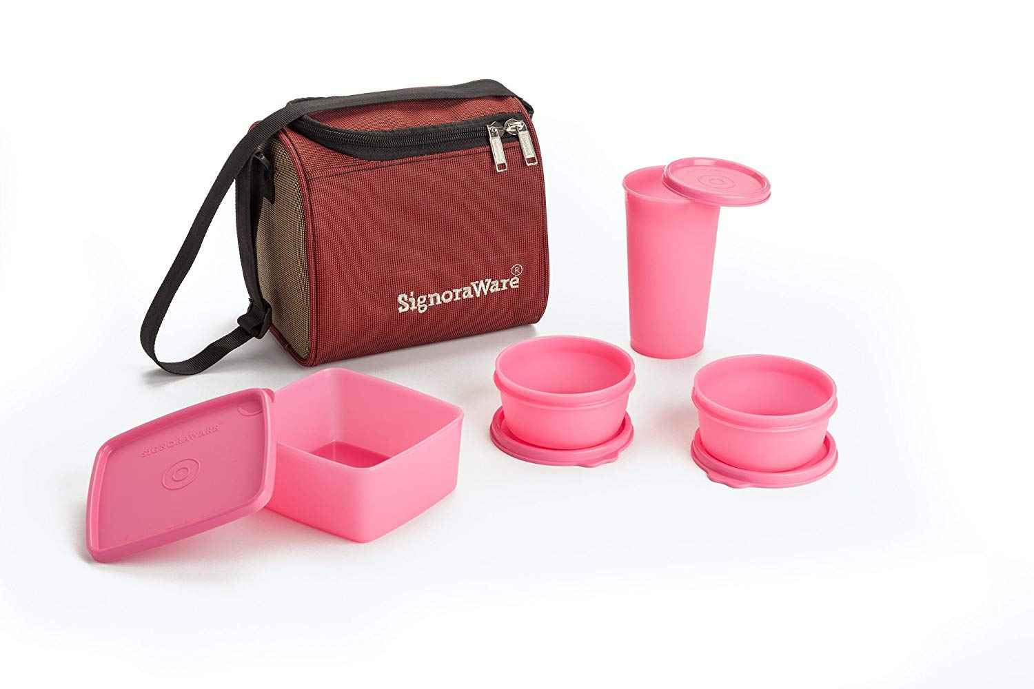 signoraware compact lunch box with bag