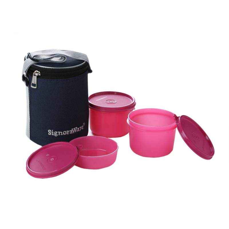 Signoraware Purple 1700 ml Director Special Medium Lunch Box with Bag, 517