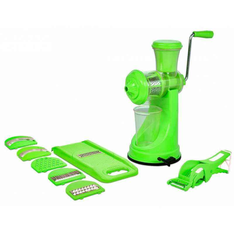 SM Elegant Combo of Green Manual Hand Juicer & Vegetable Cutter