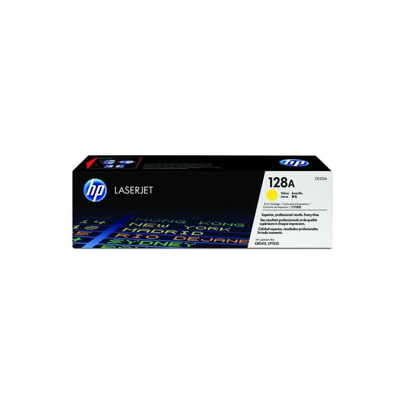 HP 128A Yellow LaserJet Print Cartridge, CE322A