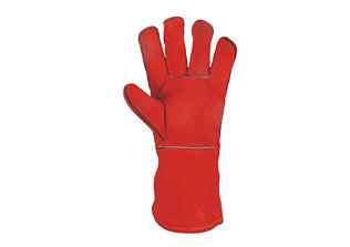 Buy Atlas Leather Red Hand Gloves, RANIER/KLA-002-G (Pack of 10