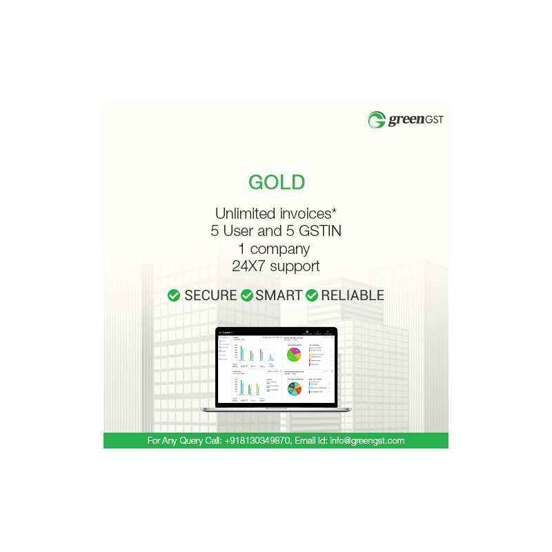 GreenGST Gold Pack For Unlimited Invoices