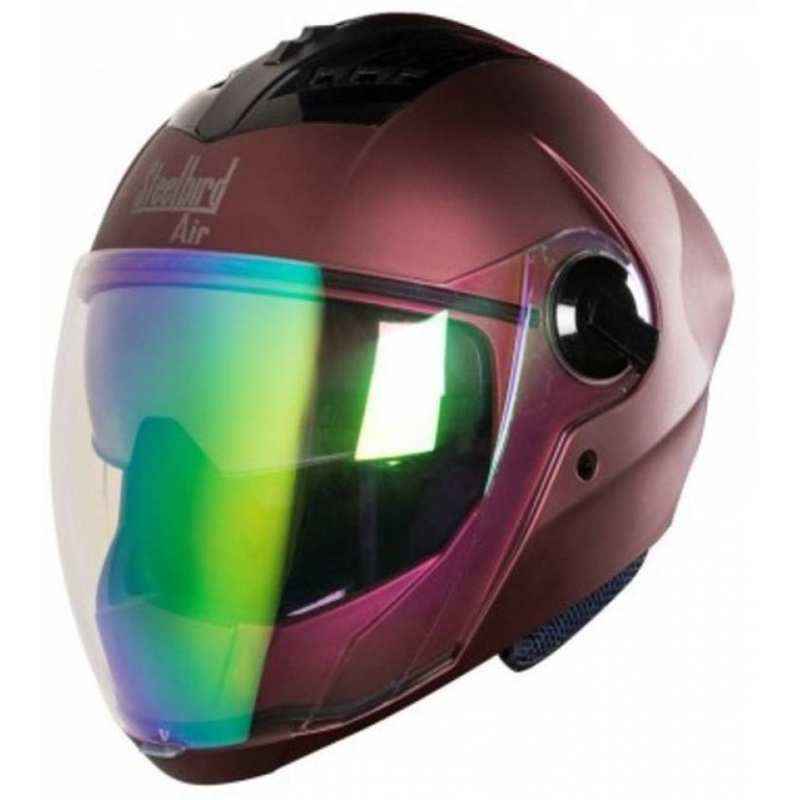 Steelbird SBA-2 DV Matt Maroon Full Face Night Vision Helmet, Size (Large, 600 mm)