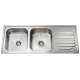 Jayna Mercury DBSD 02 (DX) Glossy Double Bowl With Single Drain Board Sink, Size: 66.5 x 20 in