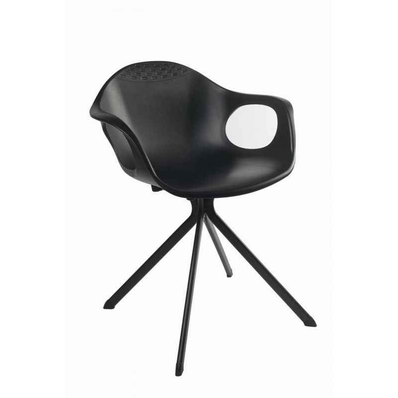 Ventura VF 408 F Black Plastic Chair with Powder Coated Legs