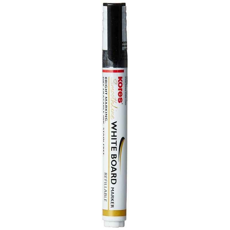 Kores K21 Smoothline Whiteboard Marker Pen, Black (Pack of 20)