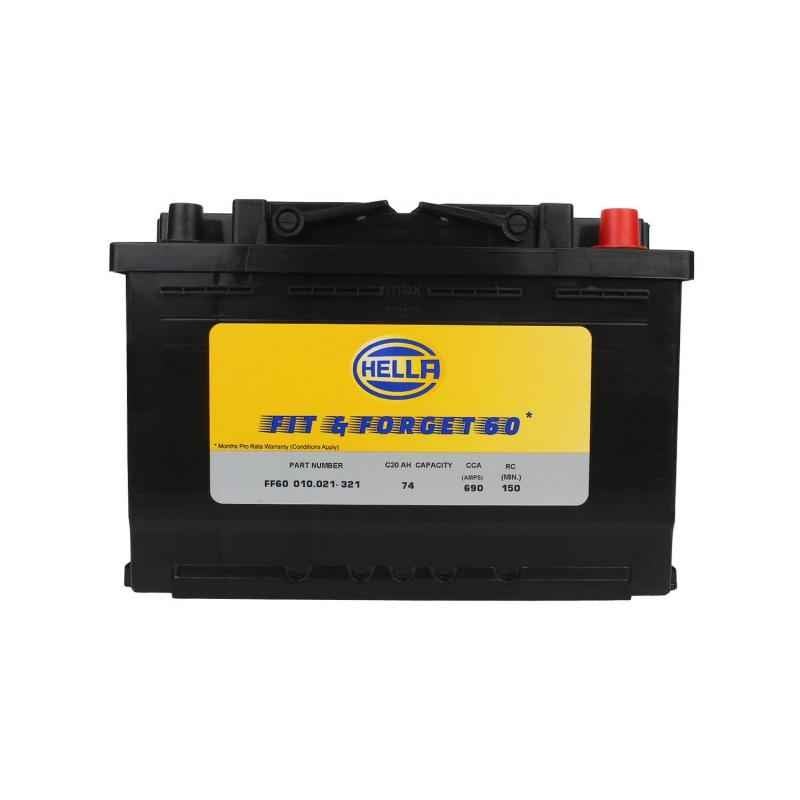 Hella FF60 12V 74Ah Car Battery, DIN74