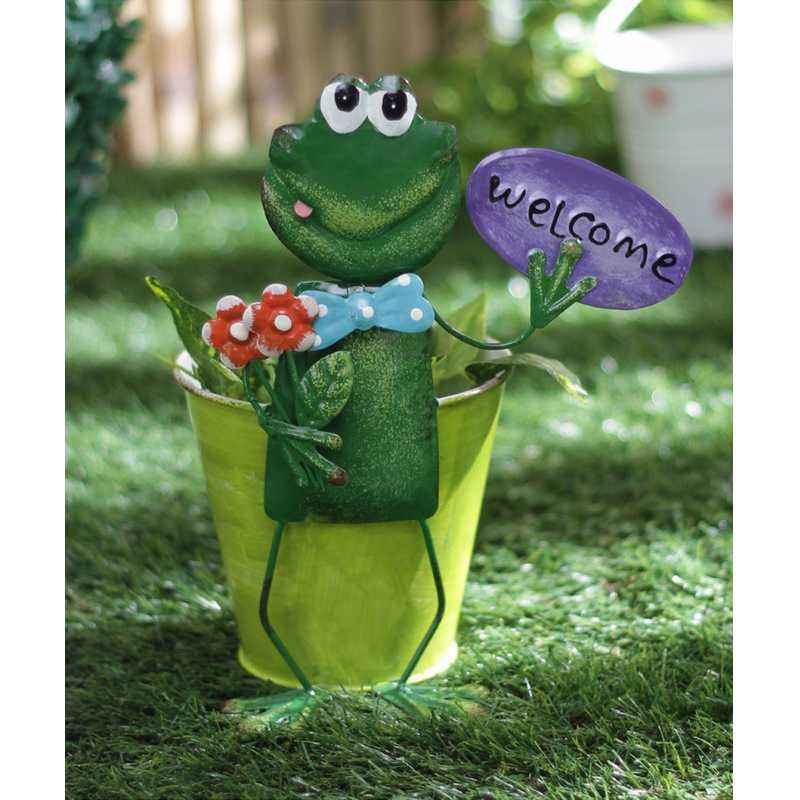 Green Girgit Small Frog Welcome Planter, TIB5004