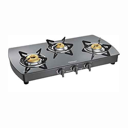 sunflame 3 burner gas stove stainless steel