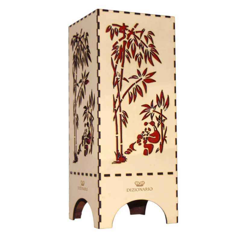Dizionario DTBLPCR Red Handicrafts Wooden Look Hand Made Night Table Lamp