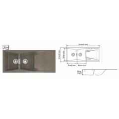 Nirali Elara WB 2 Kitchen Sink, Size: 1160x500 mm