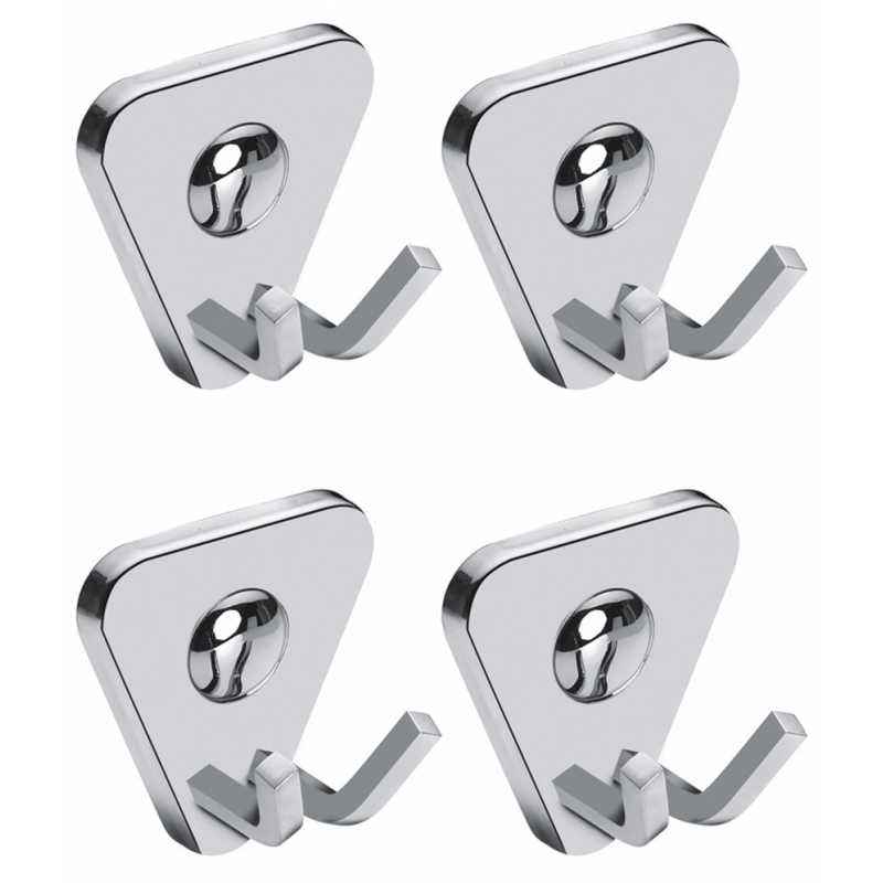 Abyss ABDY-0814 Glossy Finish Stainless Steel Robe/Cloth Hook (Pack of 4)