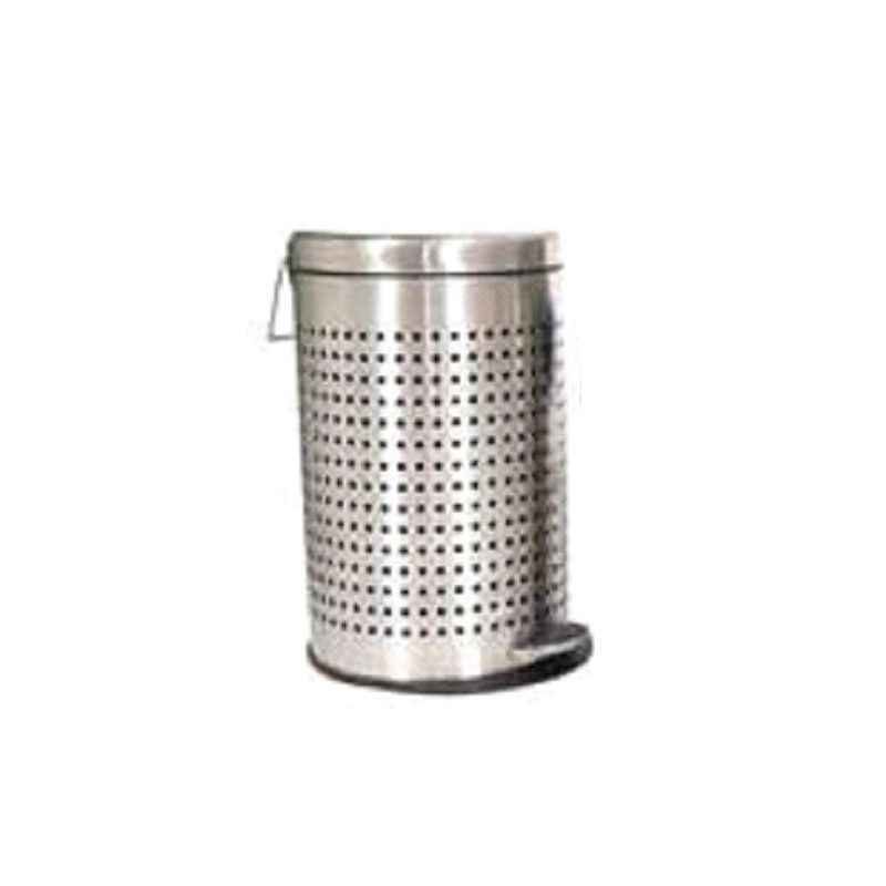 SBS 7 Litre Steel Square Perforated Pedal Bin, Size: 203x330 mm