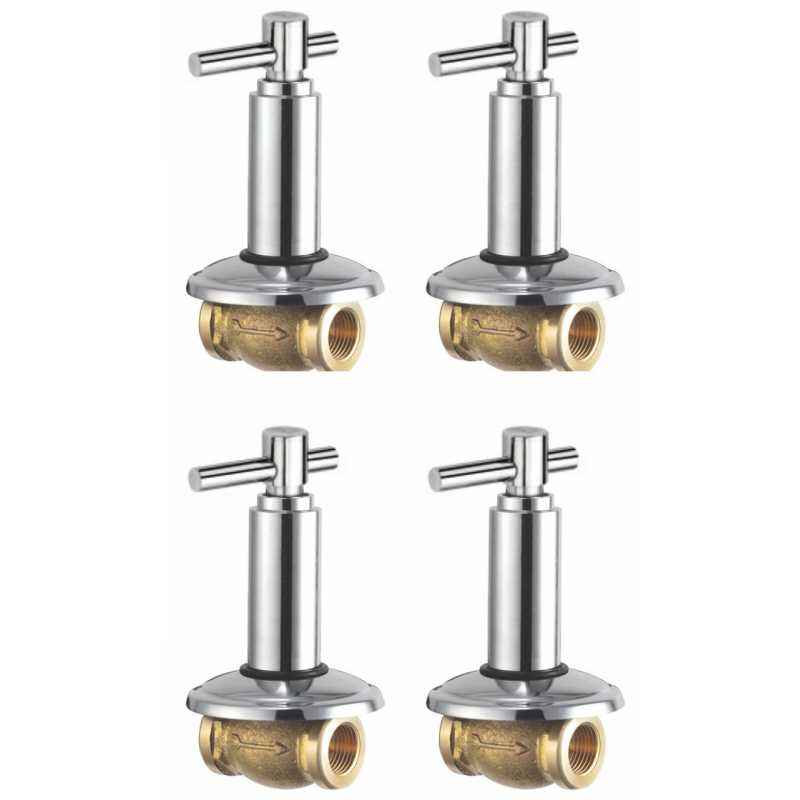 Snowbell 15mm Tarim Brass Chrome Plated Concealed Stopcock (Pack of 4)