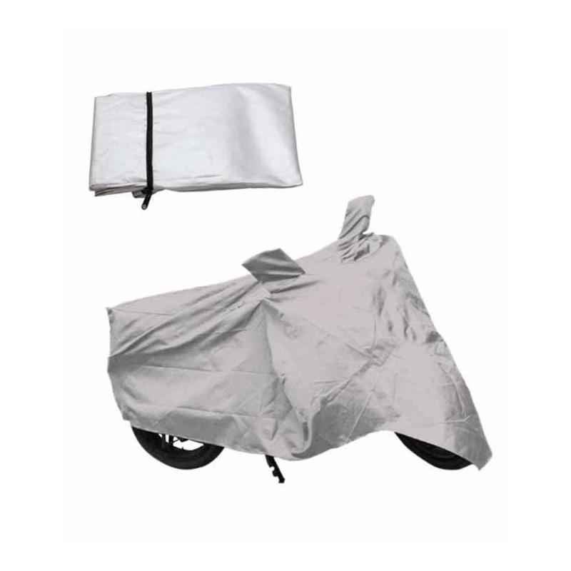 Quick N Easy Silver Bike Body Cover with Mirror Pocket For Bajaj Avenger 220