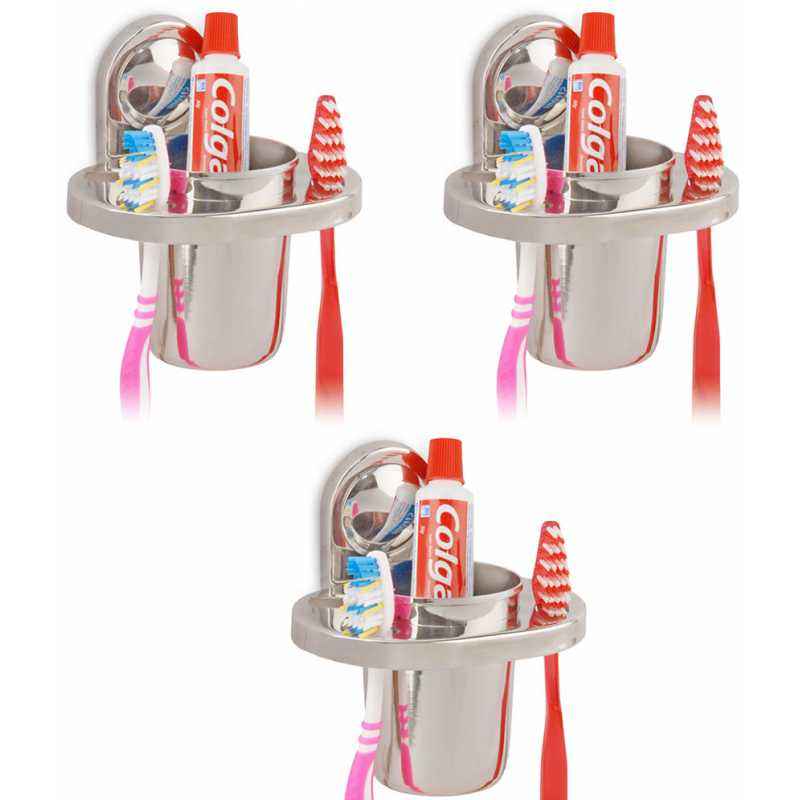 Doyours Dolphin Series 3 Pieces Stainless Steel Tooth Brush Holder Set, DY-0548