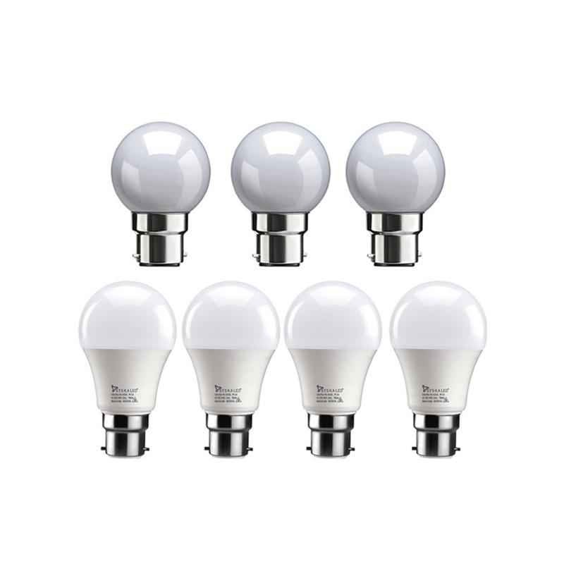 Syska 7W B-22 LED Bulbs(Pack of 4) & (Free 3 Pcs 0.5W LED Bulbs)