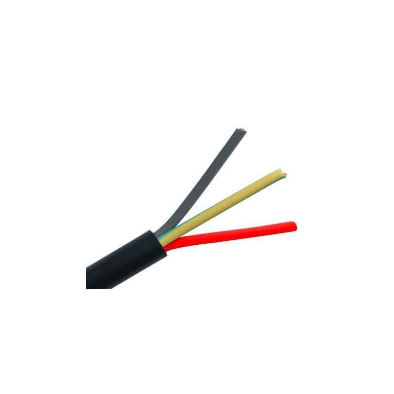 BCI 0.75 Sqmm 3 Core 100m Black PVC Round Flexible Cable