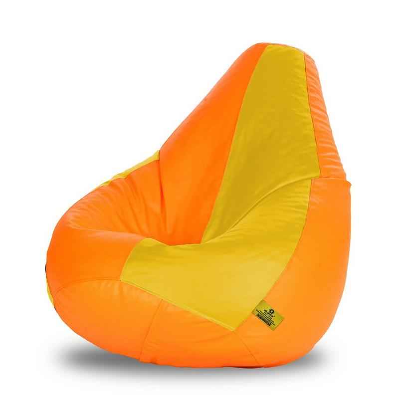 Dolphin DOLBXL-21 Orange & Yellow Bean Bag Cover without Beans, Size: XL