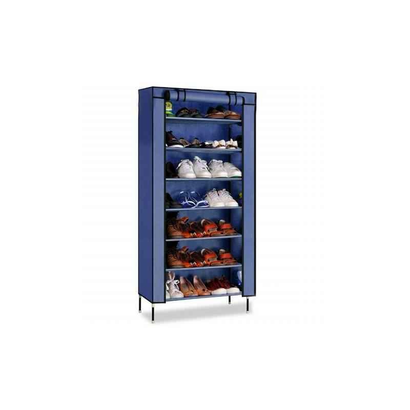 Kawachi K437 Blue Multipurpose Shelf with 7 Layer Shoe Stand Rack