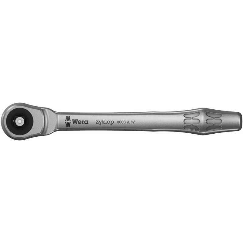 Wera 1/4Inch Zyklop Full Metal Ratchet with Push Through Square Function, 5004003001