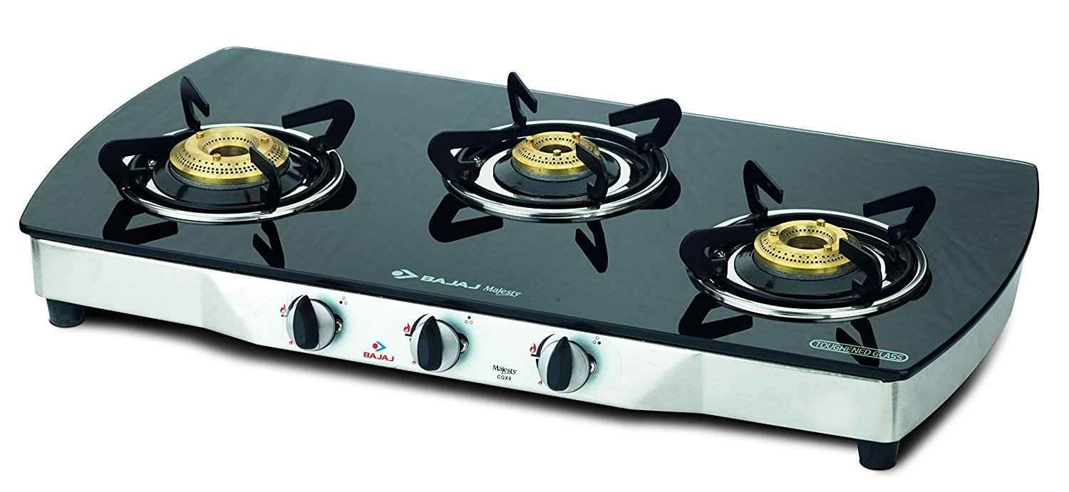 bajaj 2 burner glass top gas stove price