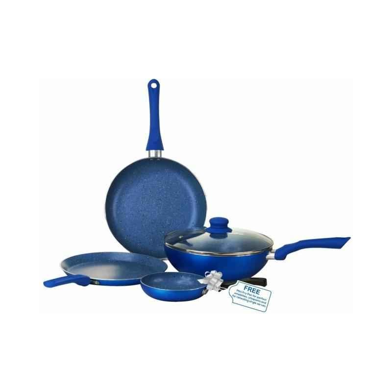 Wonderchef Royal Velvet Induction Base Blue Aluminium Cookware Set With Mini Frying Pan