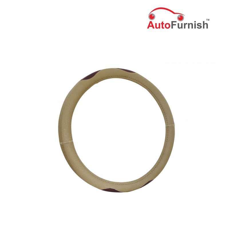 Autofurnish Bay Beige Leatherette Car Steering Cover For Fiat Linea